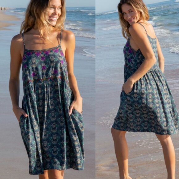 Natural Life Sara Embroidered Mini Dress Size L Pockets Boho - 47547 - Picture 1 of 9